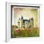 Medieval Castle - Retro Style Picture With Artistic Border-Maugli-l-Framed Art Print