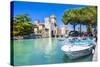 Medieval Castle Scaliger in Old Town Sirmione on Lake Lago Di Ga-Maugli-l-Stretched Canvas