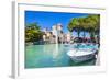 Medieval Castle Scaliger in Old Town Sirmione on Lake Lago Di Ga-Maugli-l-Framed Photographic Print