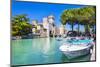 Medieval Castle Scaliger in Old Town Sirmione on Lake Lago Di Ga-Maugli-l-Mounted Photographic Print