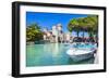 Medieval Castle Scaliger in Old Town Sirmione on Lake Lago Di Ga-Maugli-l-Framed Photographic Print