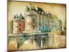 Medieval Castles of Old France -Artistic  Retro Styled Picture-Maugli-l-Mounted Photographic Print