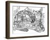 Medieval Cat Line Art-Oxana Zaika-Framed Giclee Print