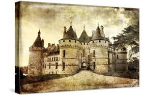 Medieval Chaumont Castle -  Picture in Retro Style  (More Castles in My Gallery)-Maugli-l-Stretched Canvas