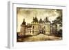 Medieval Chaumont Castle -  Picture in Retro Style  (More Castles in My Gallery)-Maugli-l-Framed Premium Giclee Print