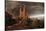 Medieval City on Banks of River-Karl Friedrich Schinkel-Stretched Canvas