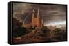 Medieval City on Banks of River-Karl Friedrich Schinkel-Framed Stretched Canvas