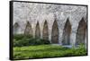 Medieval city wall in the old town, Tallinn, Estonia-Keren Su-Framed Stretched Canvas