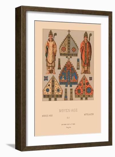 Medieval Clergymen-Racinet-Framed Art Print