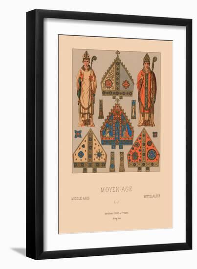 Medieval Clergymen-Racinet-Framed Art Print