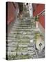 Medieval Cobbled Back Streets of Varenna, Lake Como, Lombardy, Italy, Europe-Peter Barritt-Stretched Canvas
