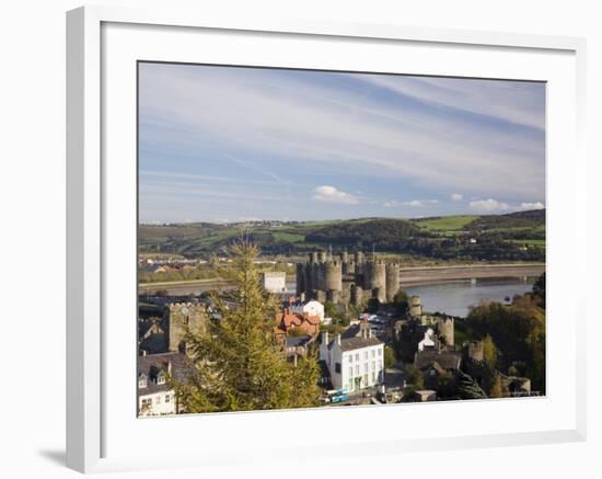 Medieval Conwy Castle, Unesco World Heritage Site, from Walls Walk, Conwy-Pearl Bucknall-Framed Photographic Print