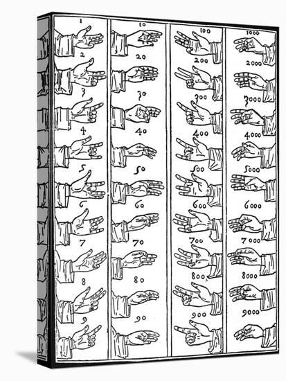 Medieval Dactylonomy, Finger Counting-Science Source-Stretched Canvas