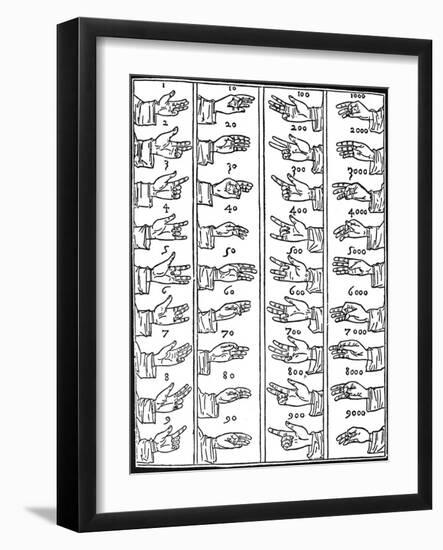 Medieval Dactylonomy, Finger Counting-Science Source-Framed Giclee Print