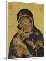 Medieval Depiction of Mary and Baby Jesus-null-Stretched Canvas