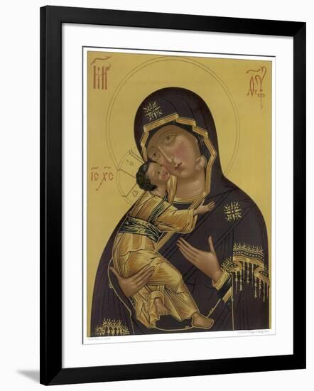 Medieval Depiction of Mary and Baby Jesus-null-Framed Art Print