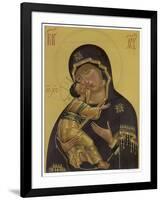 Medieval Depiction of Mary and Baby Jesus-null-Framed Art Print