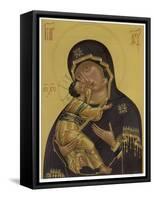 Medieval Depiction of Mary and Baby Jesus-null-Framed Stretched Canvas