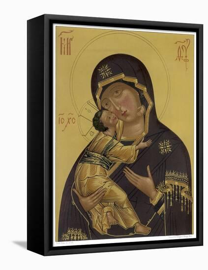 Medieval Depiction of Mary and Baby Jesus-null-Framed Stretched Canvas