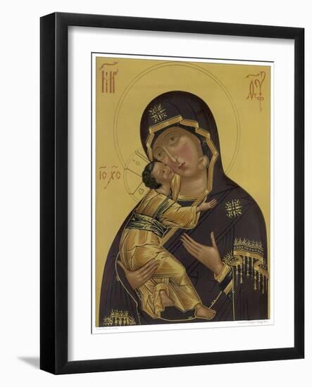 Medieval Depiction of Mary and Baby Jesus-null-Framed Art Print