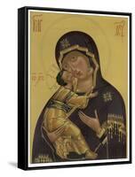 Medieval Depiction of Mary and Baby Jesus-null-Framed Stretched Canvas