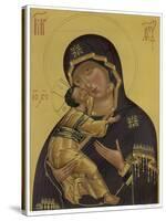 Medieval Depiction of Mary and Baby Jesus-null-Stretched Canvas