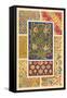 Medieval Design with Flowers-Racinet-Framed Stretched Canvas