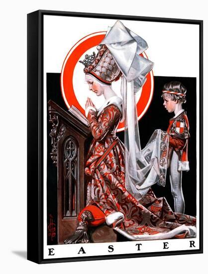 "Medieval Easter,"April 19, 1924-Joseph Christian Leyendecker-Framed Stretched Canvas