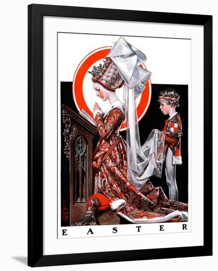 "Medieval Easter,"April 19, 1924-Joseph Christian Leyendecker-Framed Giclee Print