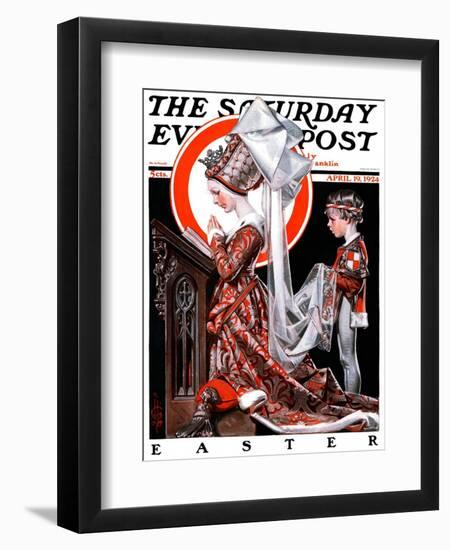 "Medieval Easter," Saturday Evening Post Cover, April 19, 1924-Joseph Christian Leyendecker-Framed Giclee Print