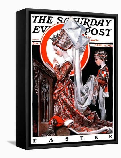 "Medieval Easter," Saturday Evening Post Cover, April 19, 1924-Joseph Christian Leyendecker-Framed Stretched Canvas