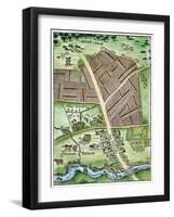 Medieval English Manor.-null-Framed Giclee Print
