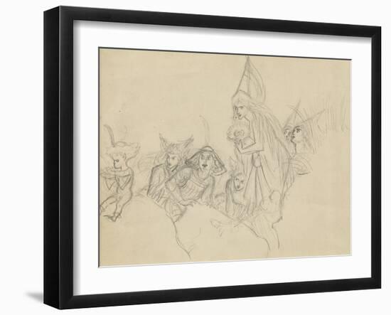 Medieval Figures Staring at an Elf-Sir Joseph Noel Paton-Framed Giclee Print