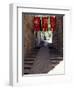 Medieval Flags Above Stone Walkway, Assisi, Umbria, Italy-Marilyn Parver-Framed Photographic Print