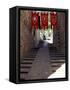 Medieval Flags Above Stone Walkway, Assisi, Umbria, Italy-Marilyn Parver-Framed Stretched Canvas