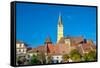 Medieval Fortified Church of Medias-David Ionut-Framed Stretched Canvas