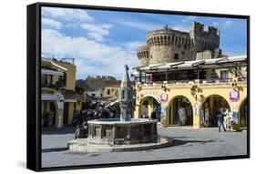Medieval Fountain at Hippokratous Square-Michael Runkel-Framed Stretched Canvas