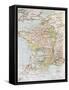 Medieval France Old Map (10th - 14th Century)-marzolino-Framed Stretched Canvas