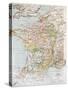 Medieval France Old Map (10th - 14th Century)-marzolino-Stretched Canvas