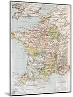 Medieval France Old Map (10th - 14th Century)-marzolino-Mounted Art Print