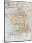 Medieval France Old Map (10th - 14th Century)-marzolino-Mounted Art Print