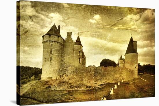 Medieval French Castle - Artistic Toned Picture-Maugli-l-Stretched Canvas