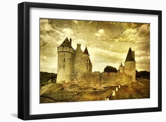 Medieval French Castle - Artistic Toned Picture-Maugli-l-Framed Art Print