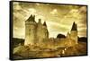 Medieval French Castle - Artistic Toned Picture-Maugli-l-Framed Stretched Canvas