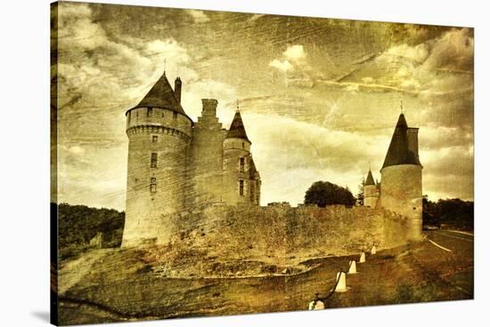 Medieval French Castle - Artistic Toned Picture-Maugli-l-Stretched Canvas