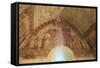 Medieval Frescoes in the Fisherman's Chapel, St. Brelade's Bay, Jersey, Channel Islands, Europe-Neil Farrin-Framed Stretched Canvas