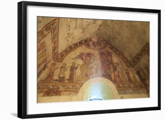 Medieval Frescoes in the Fisherman's Chapel, St. Brelade's Bay, Jersey, Channel Islands, Europe-Neil Farrin-Framed Photographic Print