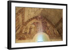 Medieval Frescoes in the Fisherman's Chapel, St. Brelade's Bay, Jersey, Channel Islands, Europe-Neil Farrin-Framed Photographic Print