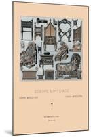 Medieval Furniture Styles-Racinet-Mounted Art Print