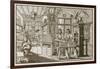 Medieval German Printing Press (Engraving)-Abraham van Werdt-Framed Giclee Print